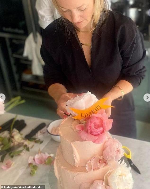 East London baker Claire revealed a snap of a £244 floral two-tier strawberry buttercream cake made for Lilibet's first birthday