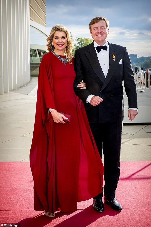 Showcasing her style flair, Queen Maxima of the Netherlands commanded attention in a dramatic Valentino gown while attending a concert in Luxembourg in 2018