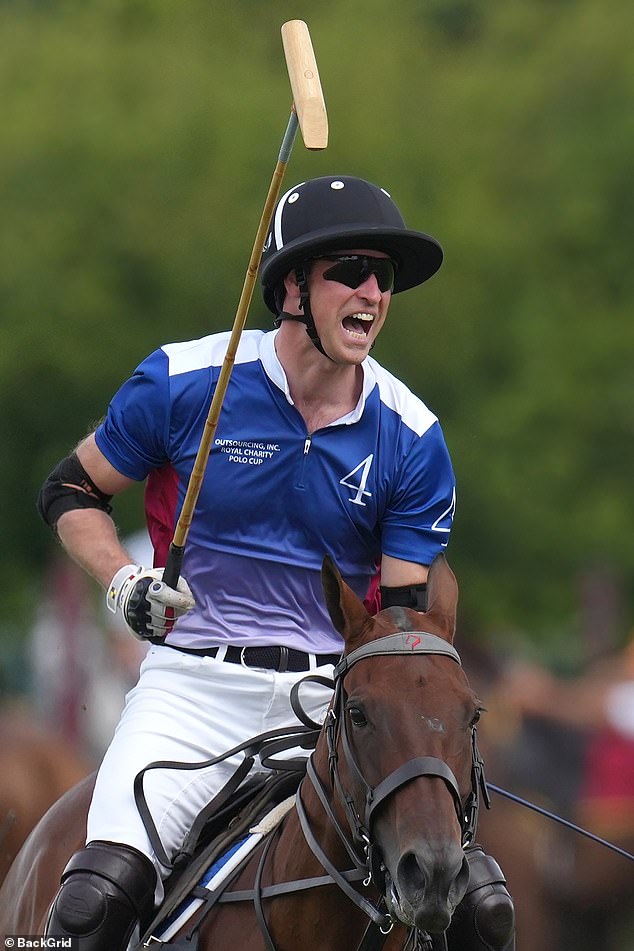 Prince William sporting racing shades at a charity polo match in Windsor earlier this month