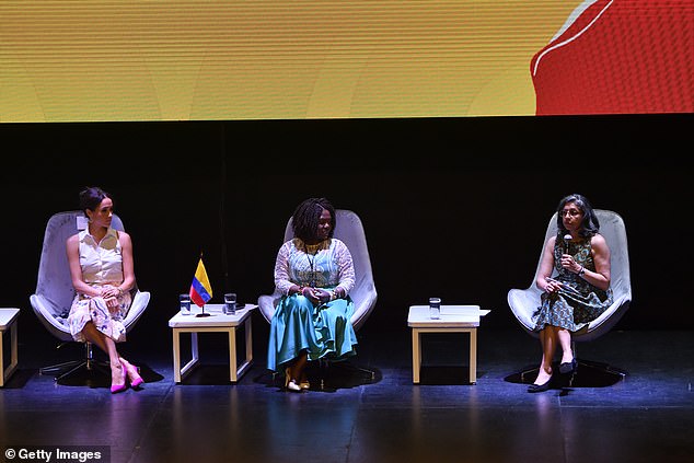 Meghan, Duchess of Sussex, Francia Marquez Colombian vice president attend, and Binaifer Nowrojee, president of the Open Society Foundations