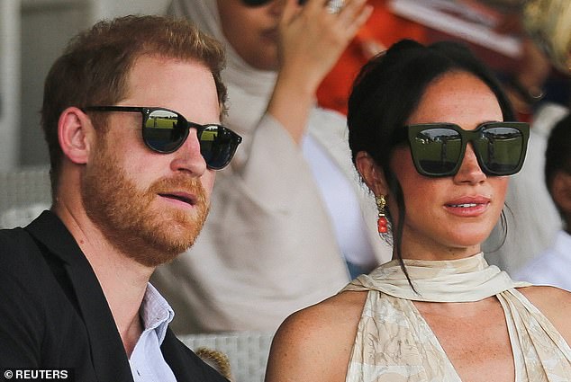 The Duke and Duchess of Sussex at a polo fundraiser event in Lagos, Nigeria, on May 12