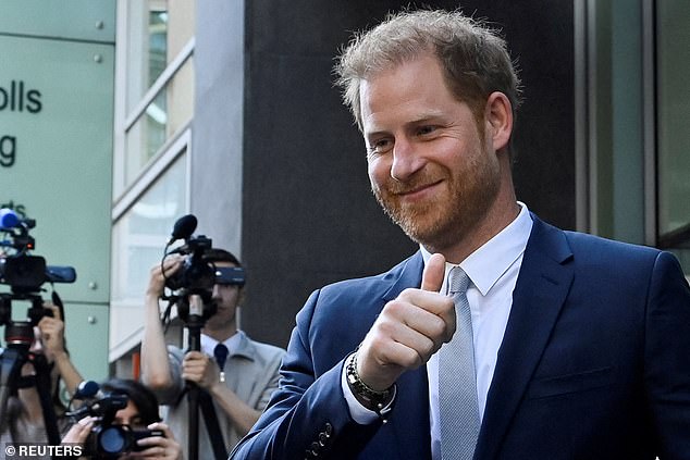 Prince Harry, Duke of Sussex, departs the High Court in June 2023