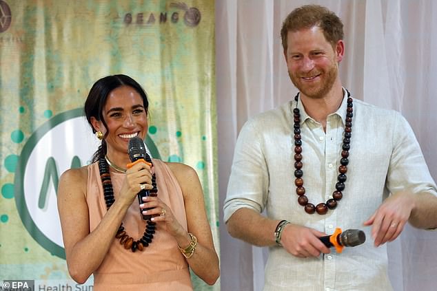 Prince Harry and Meghan visit the Lightway Academy, school in Abuja, Nigeria, May 10