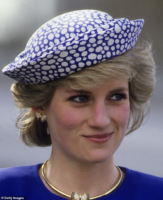 Diana, Princess of Wales is pictured wearing the earrings during a royal tour to Canada in May 1986