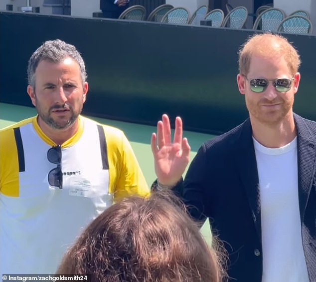 Prince Harry, who celebrated his 40th birthday on Sunday, chatted to Zach before waving to the camera