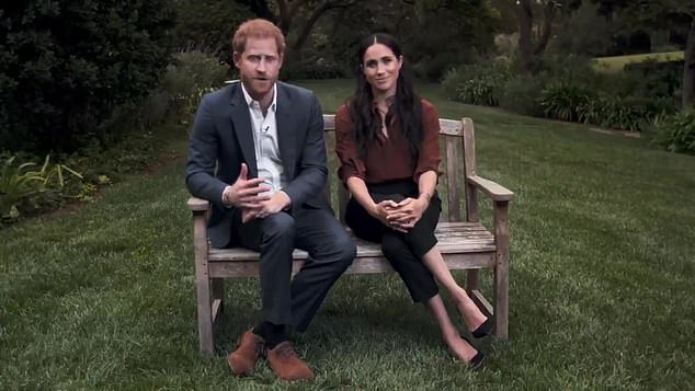 A grab of the couple's video statement from the 2020 election which they filmed from the garden of their Montecito mansion