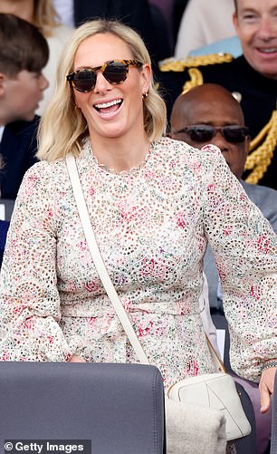 For the Platinum Jubilee Pageant in London in 2022, Zara chose the £740 Honour broderie anglaise midi dress