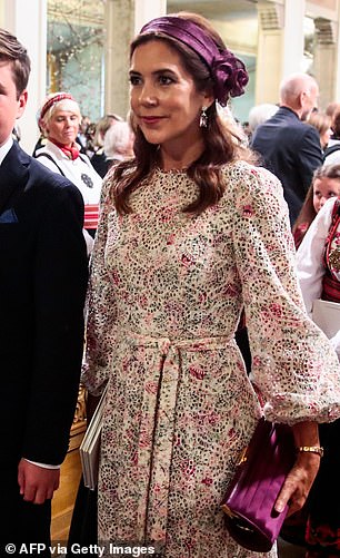 Mary picked the same dress, featuring a belted waist ant voluminous sleeves, when she attended Princess Ingrid Alexandra's confirmation in August 2019