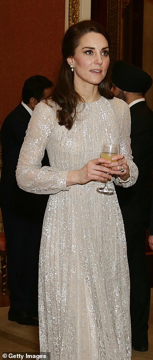 Kate, who was attending the launch of the UK-India Year of Culture 2017 in London, selected the £959 Rhona metallic lace dress by Erdem