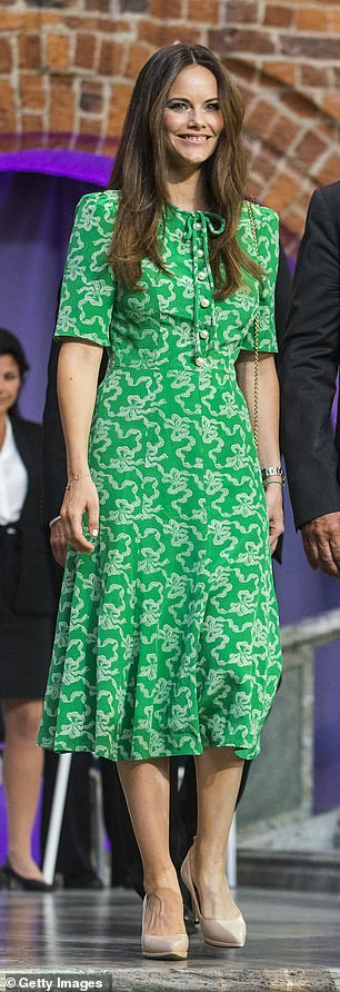 Princess Sofia of Sweden wore the LK Bennett Montana frock to the Sophiahemmet University's graduation ceremony at Stockholm City Hall in 2018