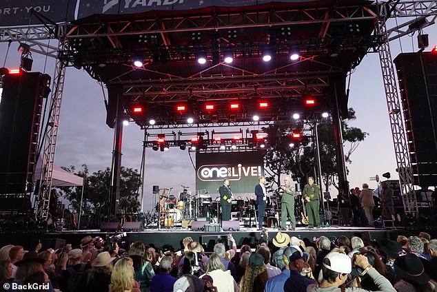 The One805 concert is held at Costner's oceanside estate in California