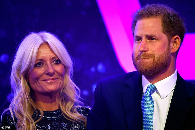 Harry became emotional with television presenter Gaby Roslin when reading a speech at the awards in 2019