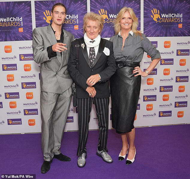 Also in attendance was Sir Rod Stewart, 79, wife Penny Lancaster, 53, and their son Alistair, 18