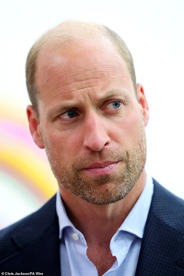 Prince William (pictured with his new beard) during a visit to the Saatchi Gallery in Chelsea, London, to view Homelessness: Reframed