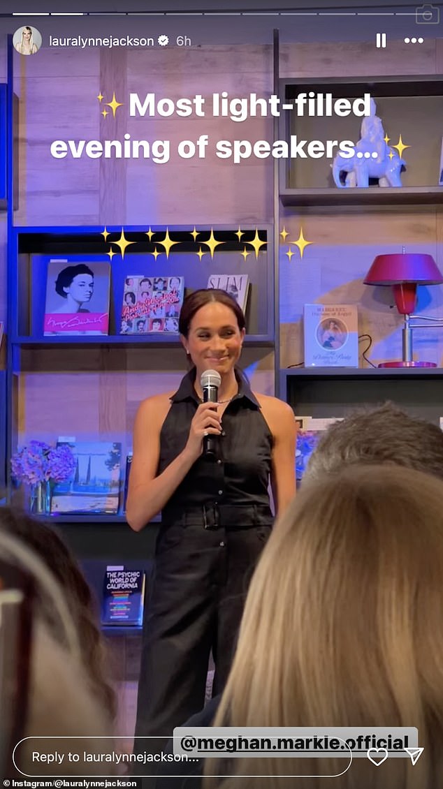 Meghan Markle spoke at her close friend Oprah Winfrey's book club session last night at Goodmothers bookstore and gathering space in Summerland, California