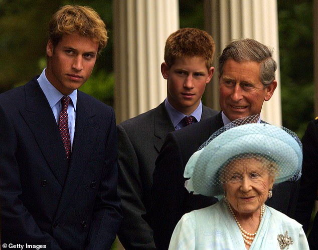 A trust containing £19million was set up in 1994 by Queen Elizabeth the Queen Mother (bottom right), when Prince Harry was just ten years old, to be distributed between all her grandchild