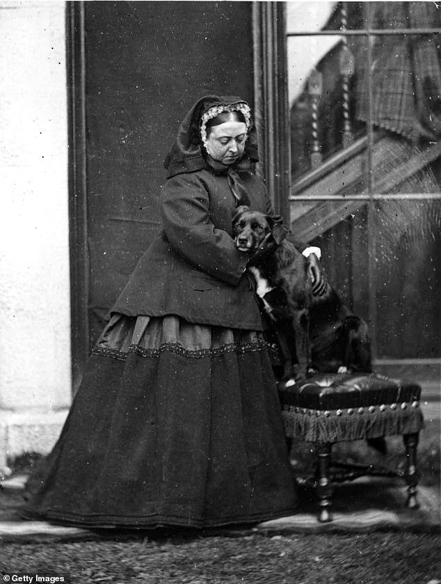 Queen Victoria loved animals too and had a particular soft spot for her Collie, Sharp. Above: Victoria and Sharp at Balmoral in 1867