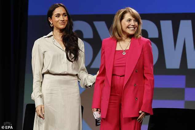 Pictured: Duchess of Sussex and journalist Katie Couric  at a panel of the South By Southwest Conference and Festival at the Austin Convention Center in Austin, Texas, USA, March 2024