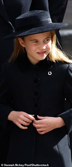 Princess Charlotte paid subtle tribute to her grandmother, by wearing a horseshoe brooch that was a gift from Queen Elizabeth