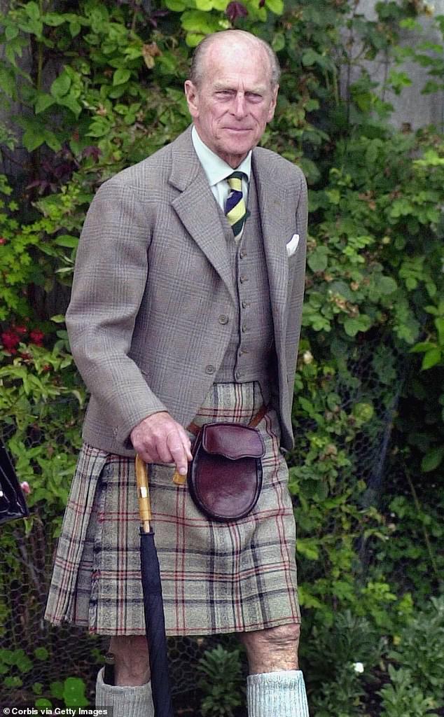 Prince Philip attending the garden party that was held at Balmoral to mark the end of the Queen's Golden Jubilee Tour in 2002