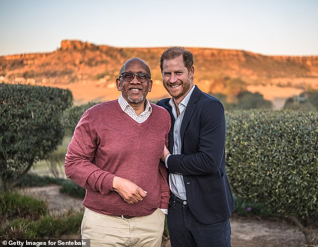 Prince Seeiso of Lesotho and Prince Harry at the event in Lesotho