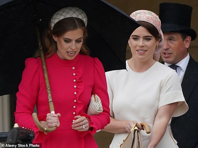 Beatrice, 36, and Eugenie, 34, are exemplary daughters and cousins, seen here supporting Prince William  for the Sovereign's Garden Party at Buckingham Palace this summer