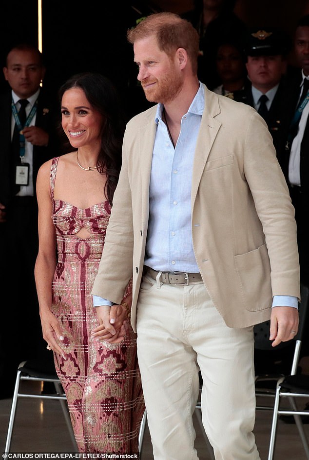 The Duchess of Sussex (pictured with the Duke in August 2024), 43, visited Girls Inc. of Greater Santa Barbara on October 2 to help with a new digital-wellness programme called Social Media U