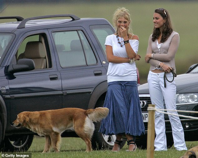 Chelsy with Kate Middleton while Prince William and Prince Harry play in a charity polo match in 2006