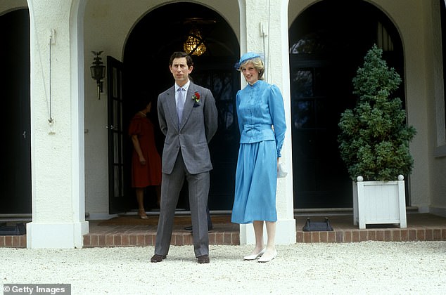 Charles and Diana standing outside Government House in Canberra where they met prime minister Bob Hawke and his wife Hazel