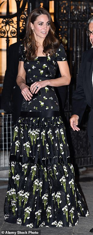 Two years later, Kate wore the same dress to a gala at the National Portrait Gallery, but this time it featured a new bodice with a square neckline and short sleeves