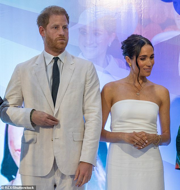 The Duke and Duchess of Sussex's recent public appearances on their own contrast with their usual team approach, here during their tour of Nigeria in May