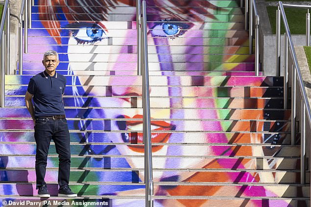 London Mayor Sadiq Khan also bagged free tickets. He is pictured unveiling 'Swiftie Steps' and new murals at Wembley Park in June ahead of Taylor Swift's first concert in London