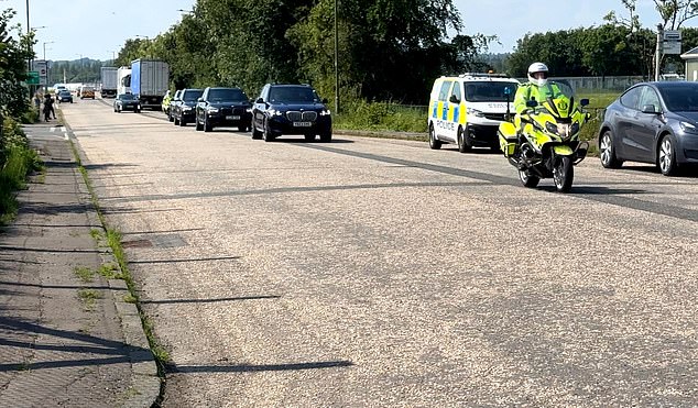 The Met Police's Special Escort Group of elite motorbike riders. Pictured is Taylor Swift's motorcade being escorted by police during her gig in Edinburgh. She received similar protection in London