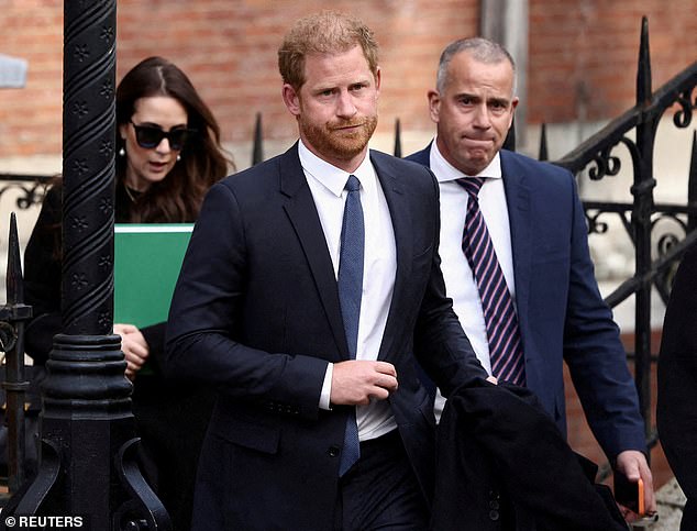 Prince Harry (Pictured leaving the High Court) was refused protection from the elite Met Police team following a court ruling earlier this year