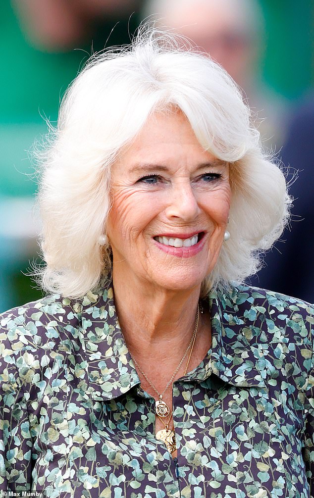 At the 2023 Sandringham Flower Show, Camilla wore layered gold jewellery, including the Goddess Coin Pendant Charm