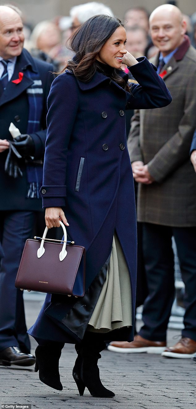 On her debut official royal engagement with Prince Harry, in Nottingham in 2017, Meghan Markle carried a tote bag by the Edinburgh-based family fashion brand Strathberry