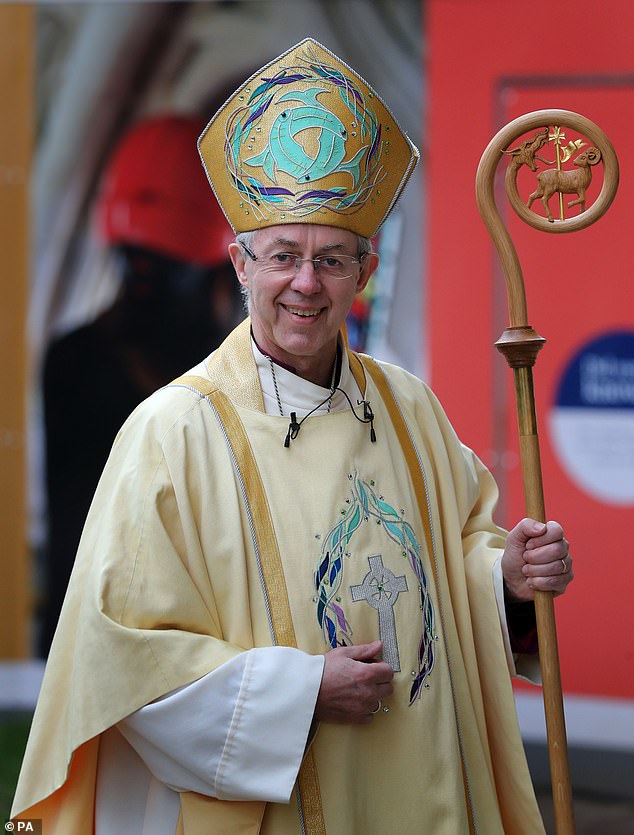 As the 105th person to hold the position of Archbishop of Canterbury, Justin Welby, like many others before him, grew close to members of the Royal Family. Pictured: At Harry and Meghan's May 2018 wedding