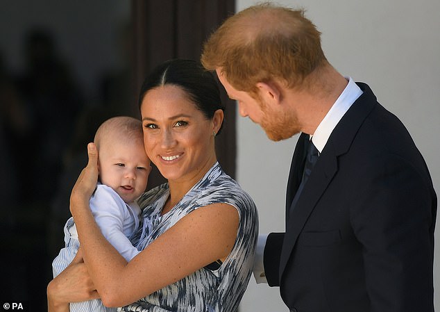 Welby was forced to leave the most important meeting in the Church of England calendar because the Duke and Duchess of Sussex chose to baptise their son Archie (pictured) during the General Synod