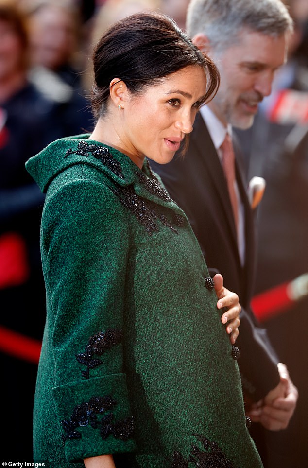 Since Meghan was a week past her due date, she and Harry secretly visited The Portland Hospital to 'make sure nothing's wrong', though they were well-prepared for Archie's arrival (pictured in 2019)