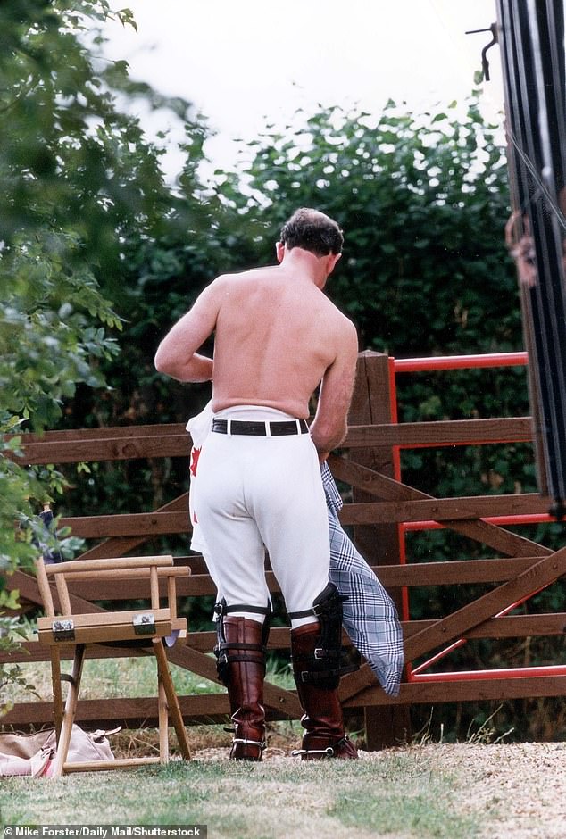 Charles at a polo game in Tisbury, Wiltshire, in 1994