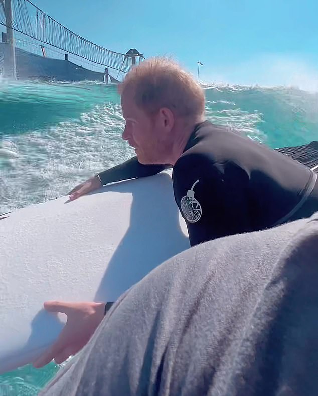 A video of the royal was captured and posted on social media by professional surfer Raimana Van Bastolaer