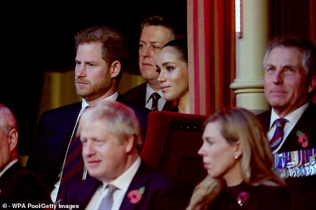 2019: Prince Harry, Duke of Sussex, Meghan, Duchess of Sussex and former Prime Minister Boris Johnson and Carrie Symonds are pictured