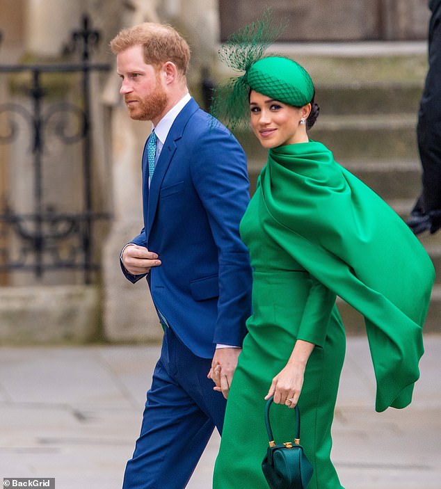 Prince Harry and Meghan Markle at their last official event as working royals in March 2020