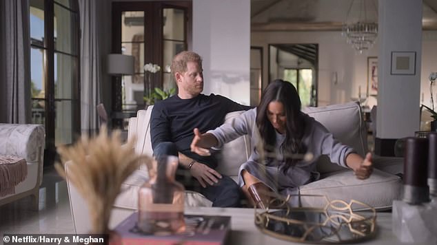 In Harry and Meghan's December 2022 documentary she made fun of her own efforts at following royal protocol as she recounted the 'surreal' moment she first met the Queen - performing a deeply exaggerated curtsy in front of an awkward-looking Prince Harry