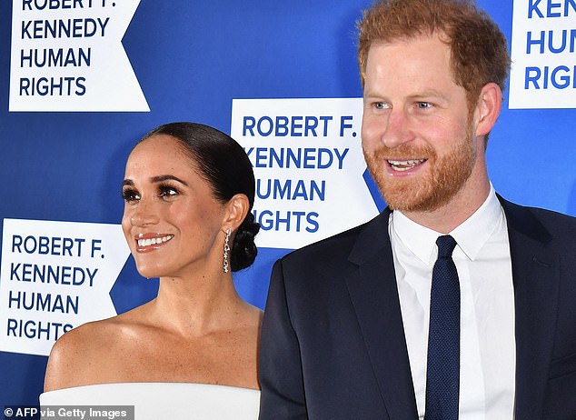 Prince Harry and Meghan arrive at the Robert F. Kennedy Human Rights Ripple of Hope Award Gala in New York City, in 2022