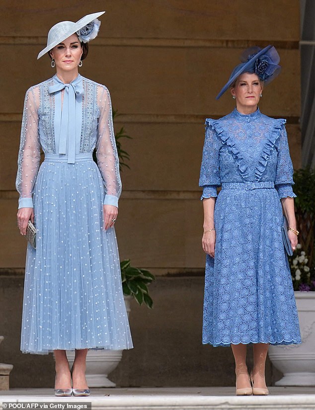 The Princess of Wales and Duchess of Edinburgh attend a Garden Party at Buckingham Palace on May 9, 2023