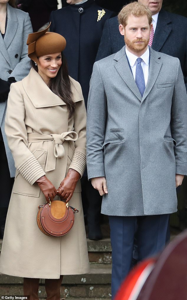 Meghan Markle and Prince Harry attend Christmas Day Church service at Church of St Mary Magdalene on December 25, 2017