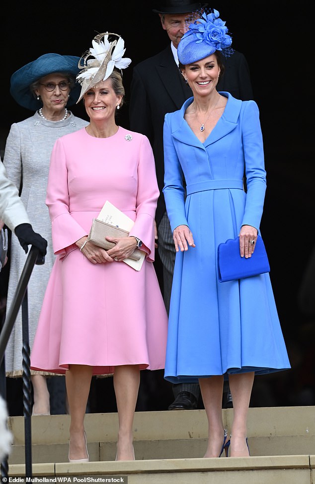 After marrying Prince William in 2011, the Princess of Wales (pictured at the Order Of The Garter Service in 2022) is said to have found a 'mentor' in Sophie.