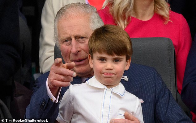 Charles and Prince Louis at the Platinum Jubilee Pageant in London on June 5, 2022