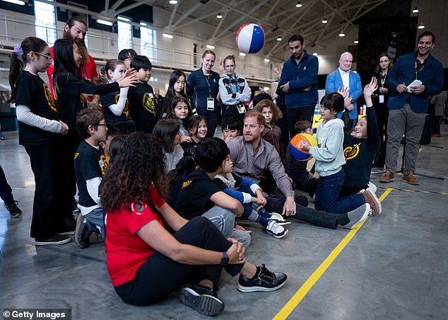 In a speech, Harry said that watching students learn about the Invictus Games had a 'profound impact' on him